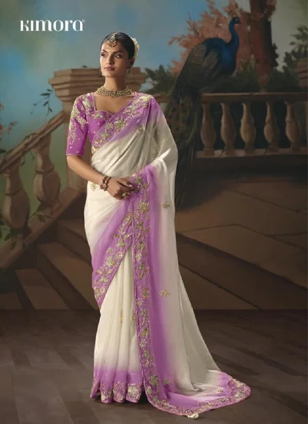 Kimora Kajal 5644 Glass Tissue Pure Designer Saree